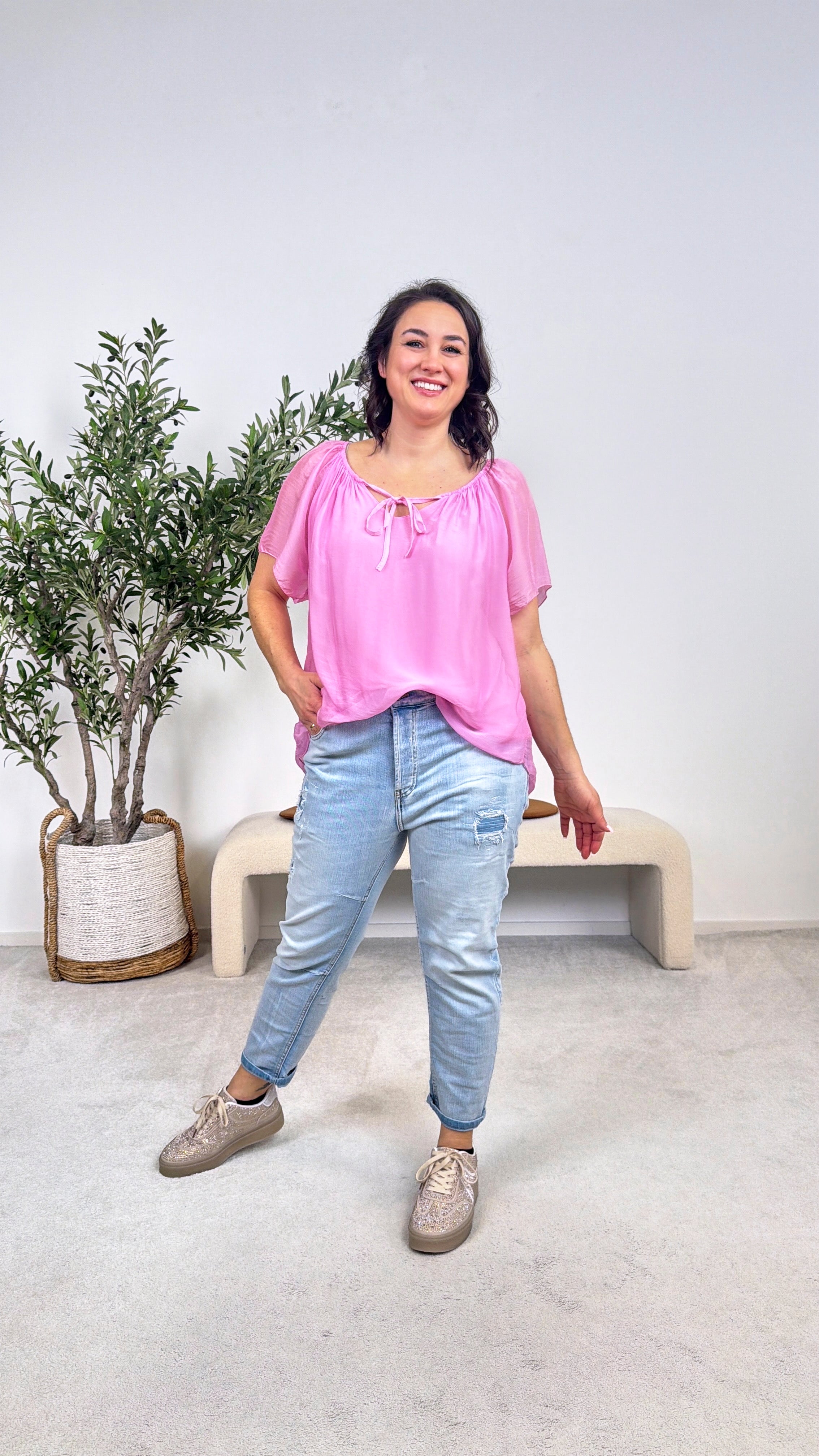 Seidenbluse Santorini *Babypink*