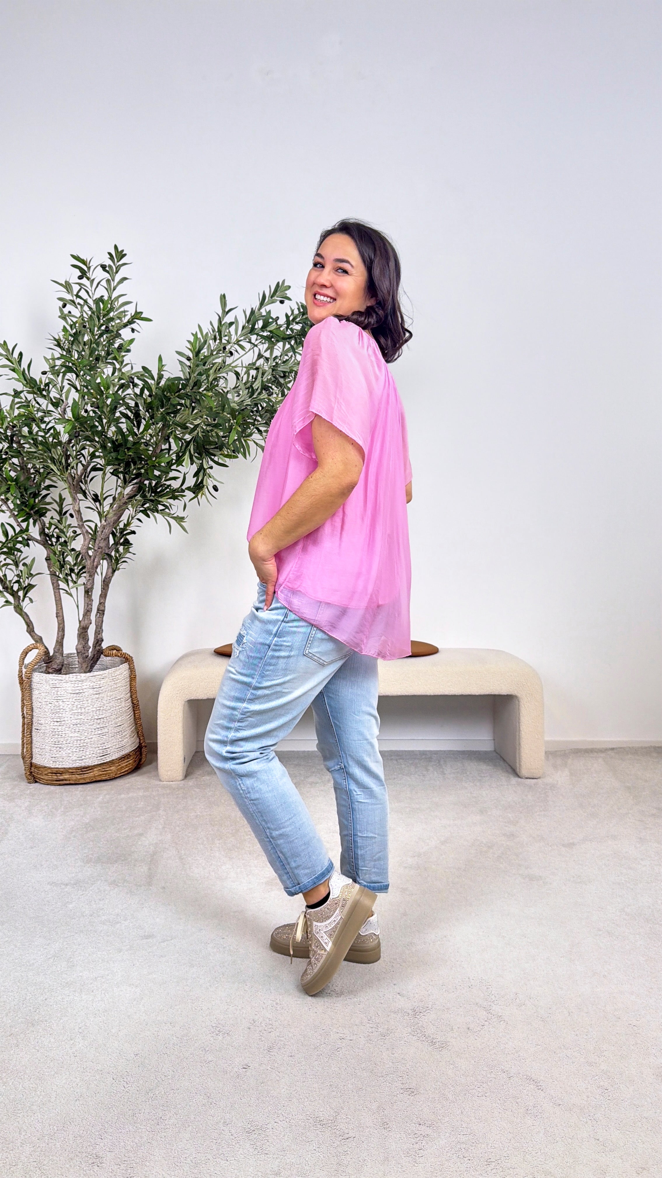 Seidenbluse Santorini *Babypink*