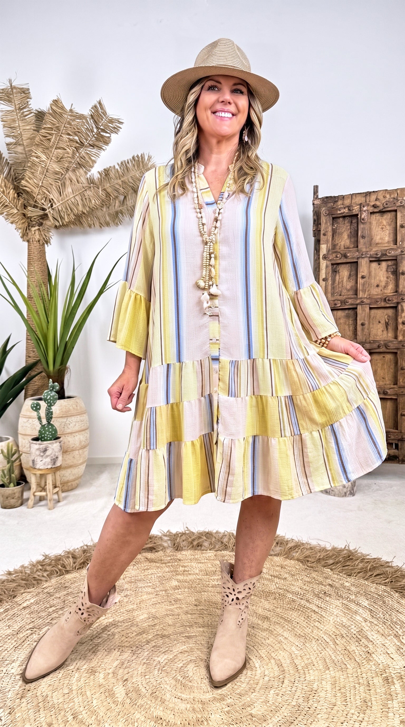 Tunika Kleid Sunny Stripes *Gelb*
