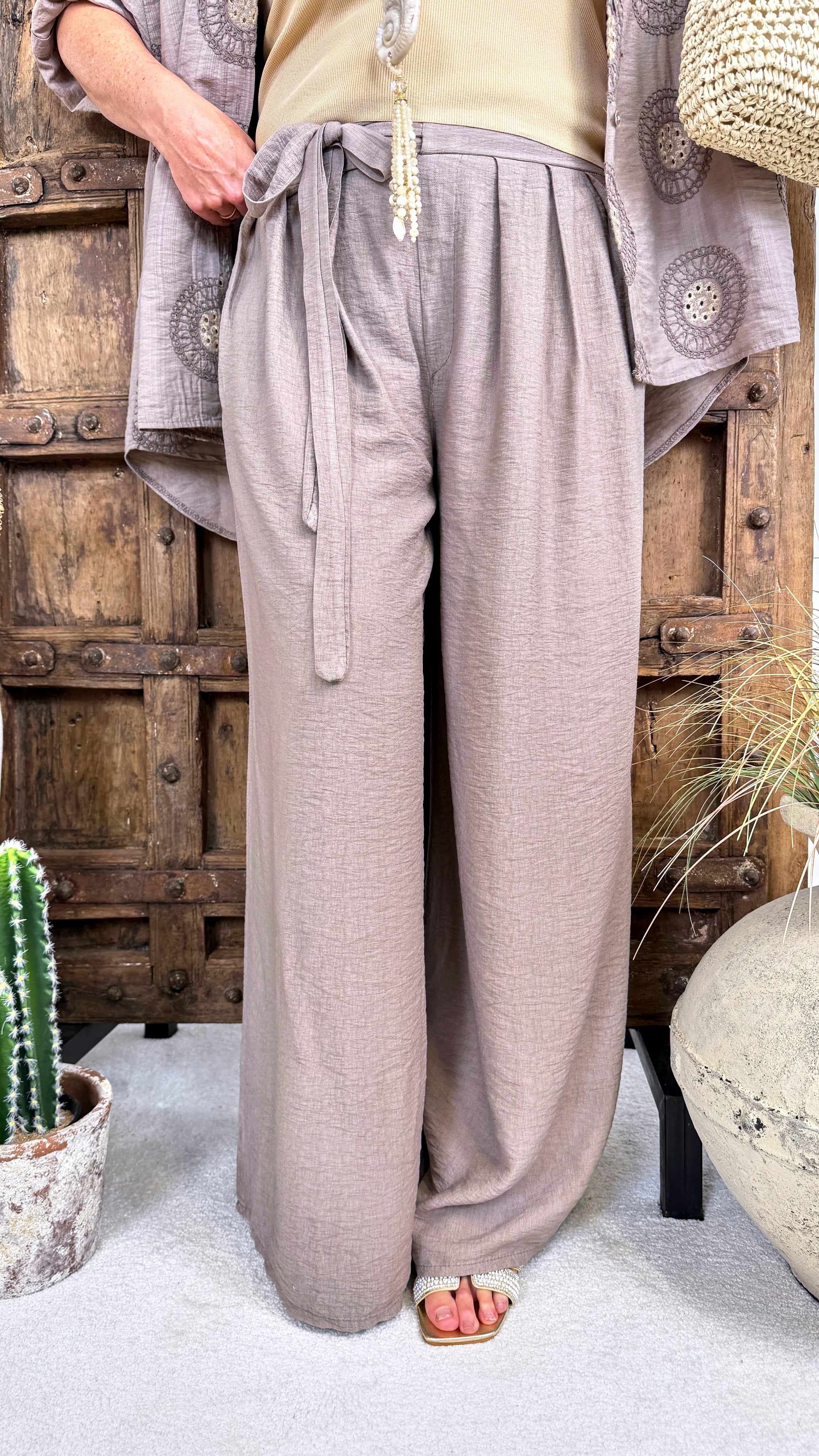 Weite Hose Relax Motion  *Taupe*