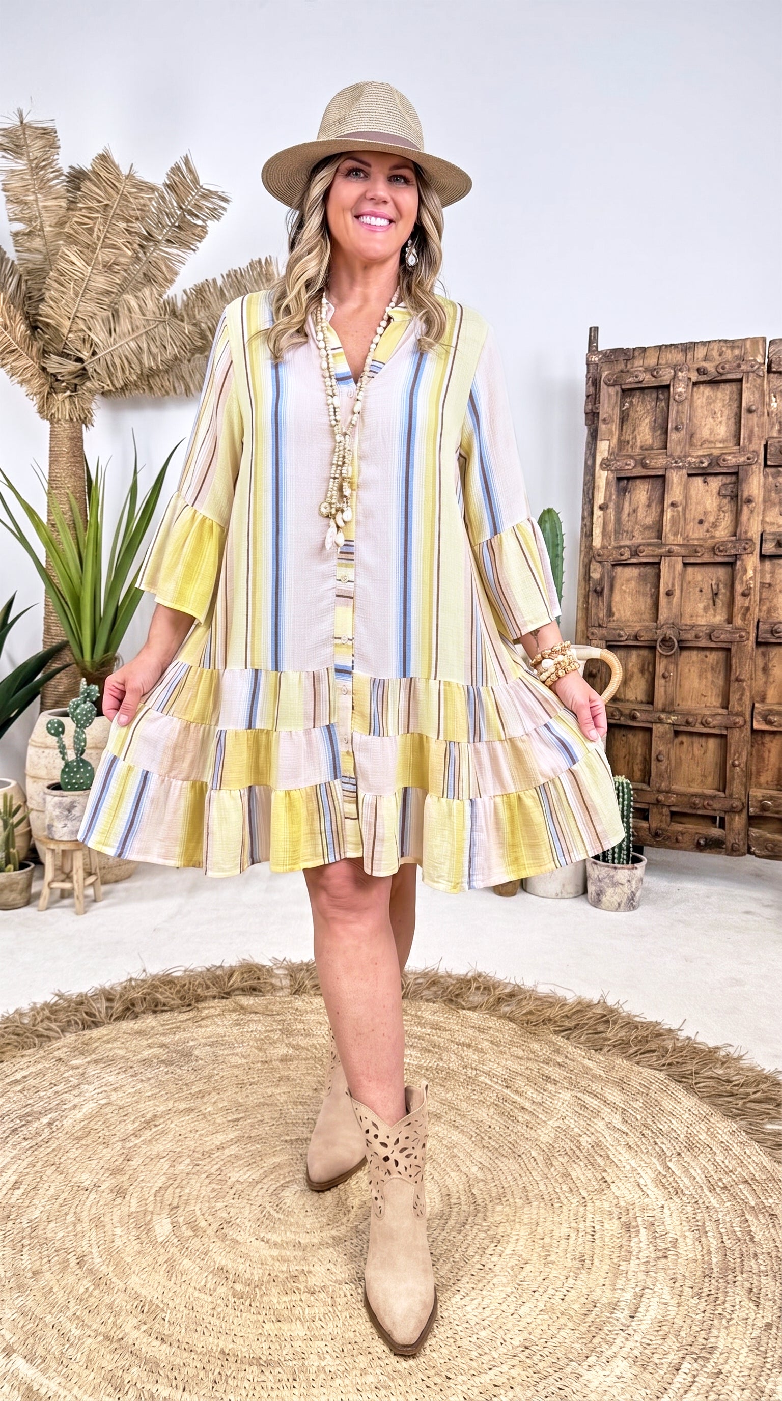 Tunika Kleid Sunny Stripes *Gelb*