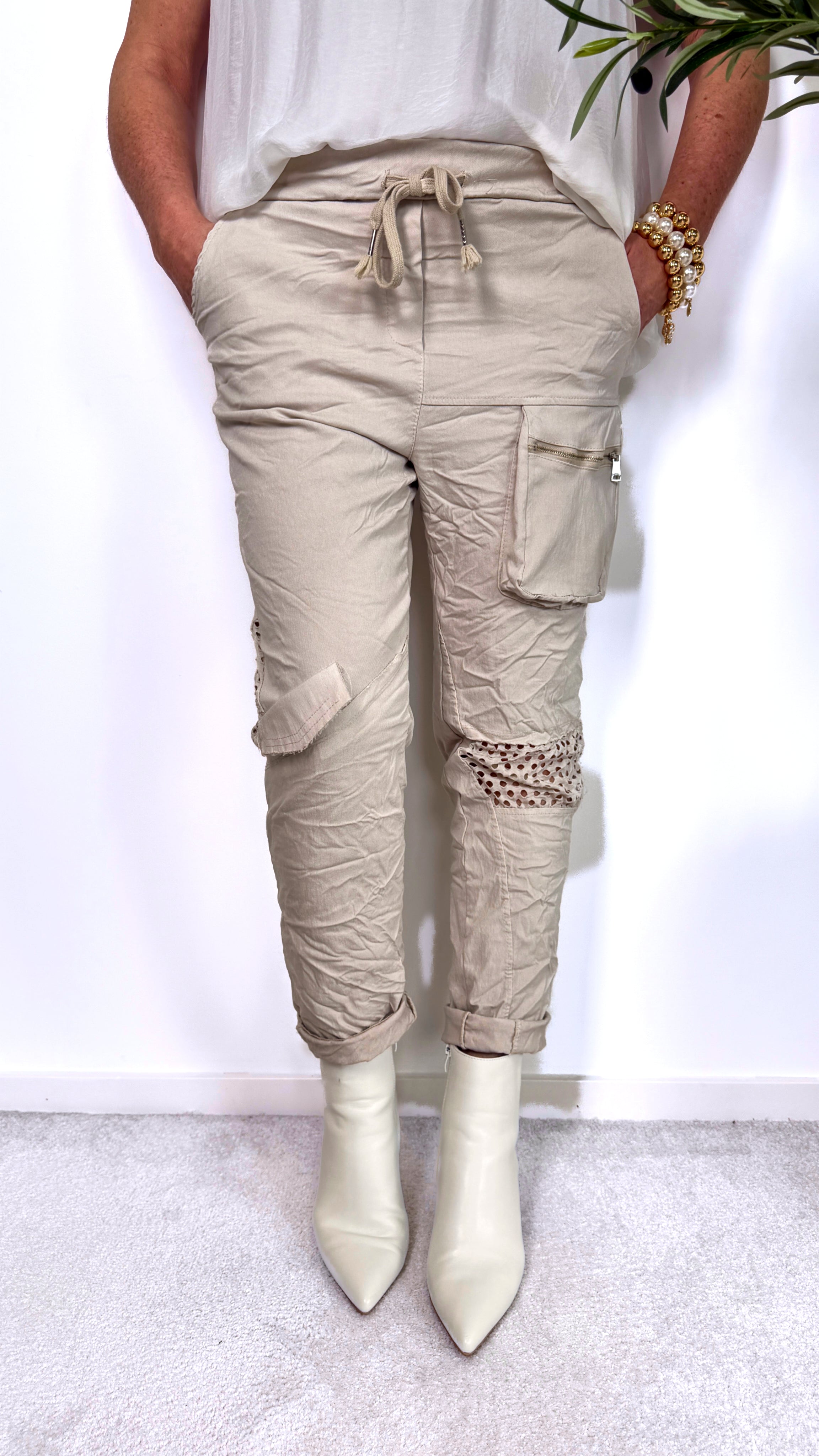 Jogpants Cozy Cargo *Beige*