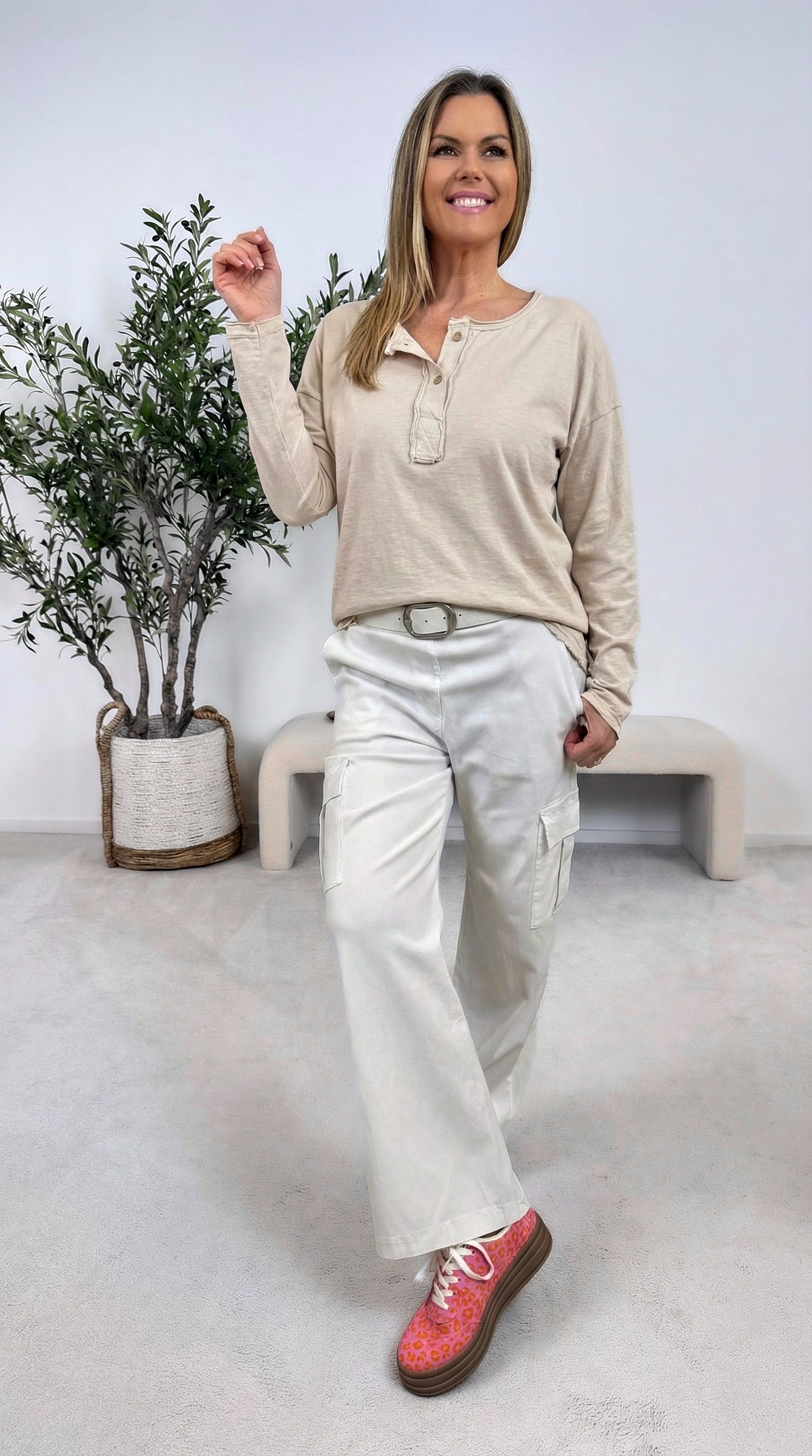 Langarmshirt Feelgood Basic *Beige*