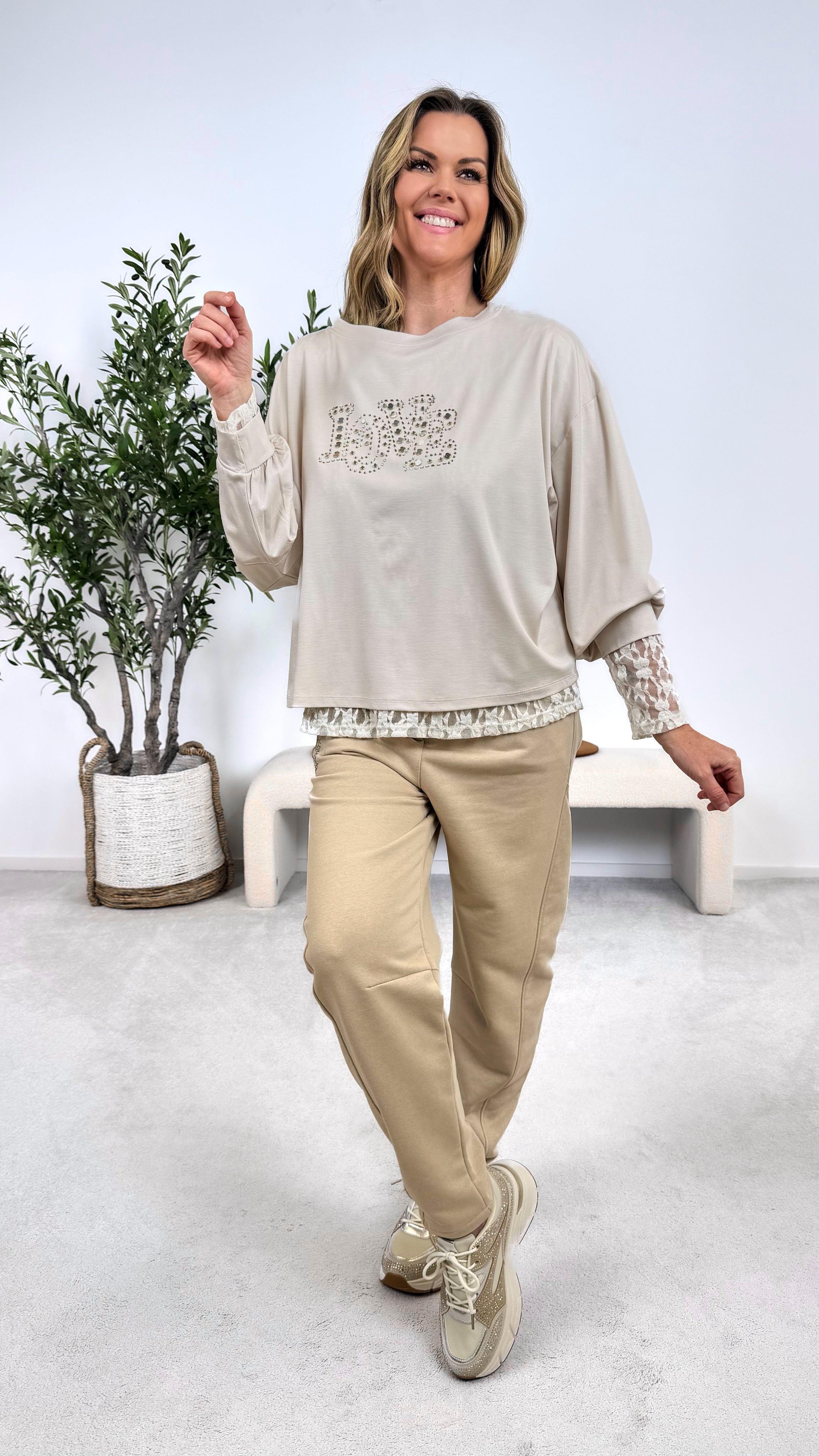 Langarmshirt Pure Love *Beige*
