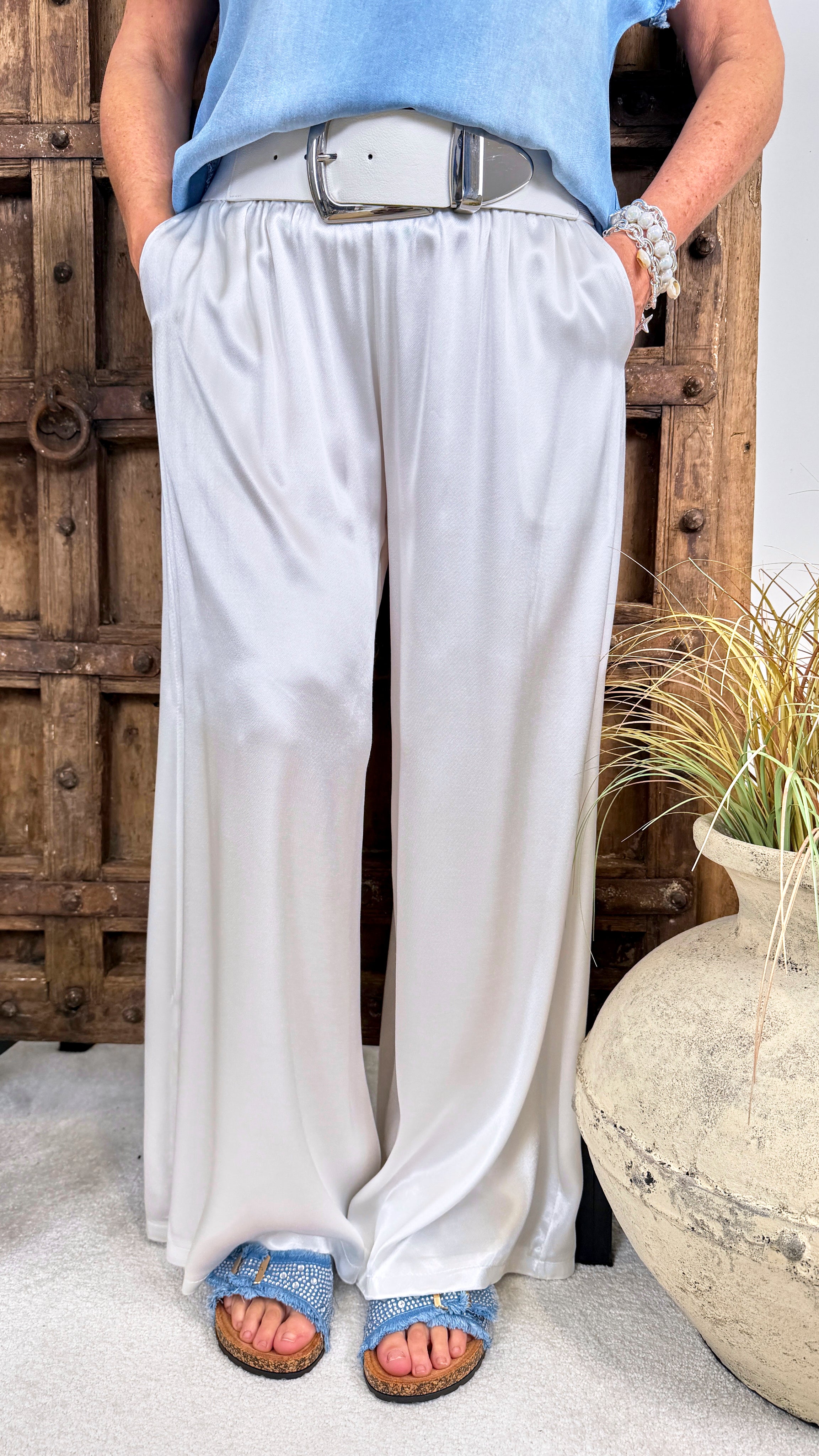 Weite Hose Silk Touch *Weiß*