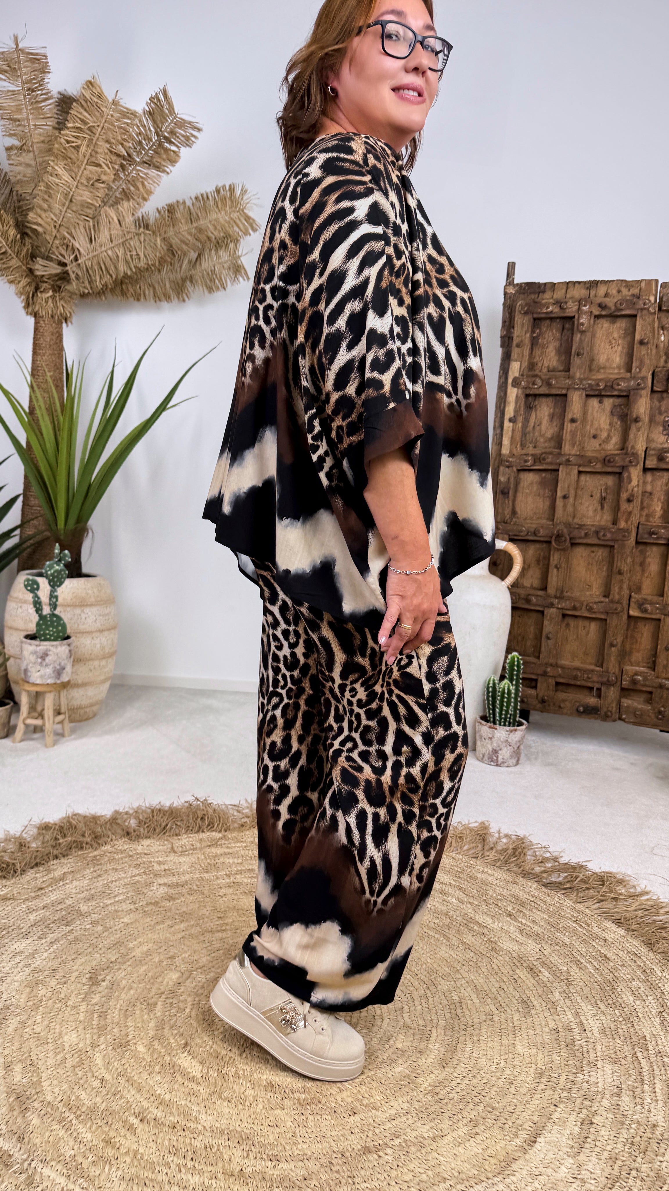 Blusenshirt Mingei *Camel/Schwarz*