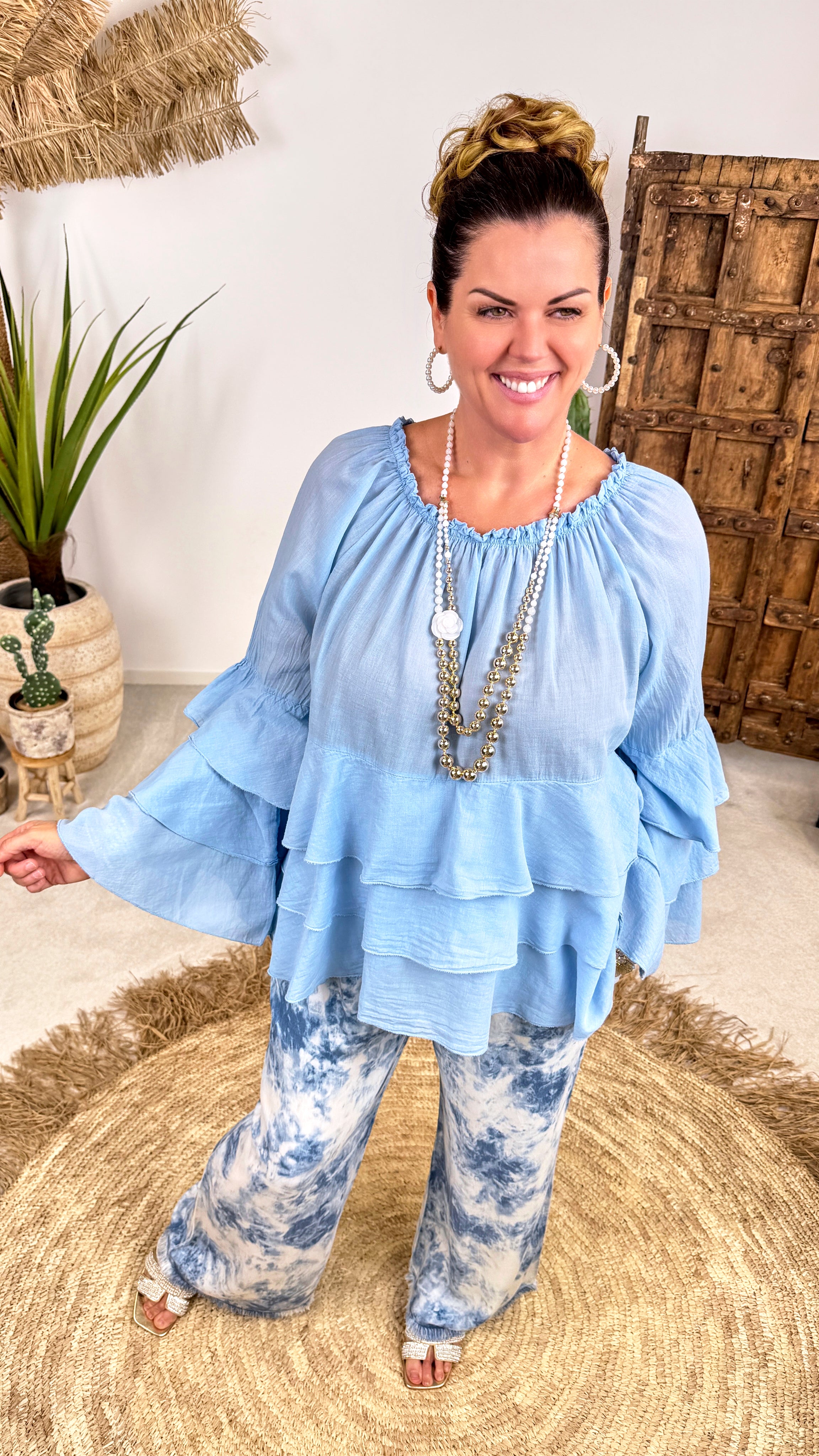 Bluse Dreamy Romance *Hellblau*