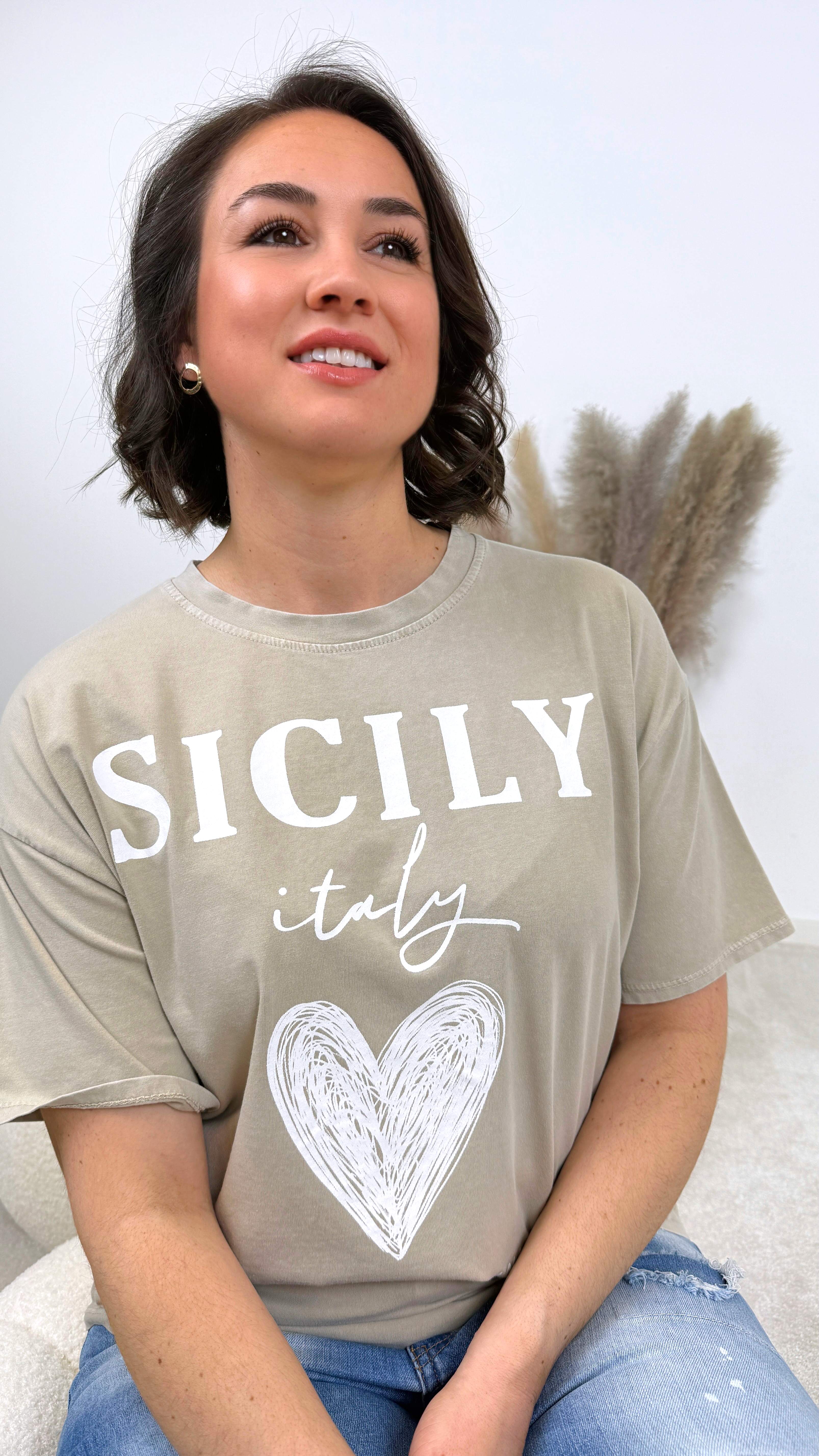 T-Shirt Sicily *Beige-Weiß*