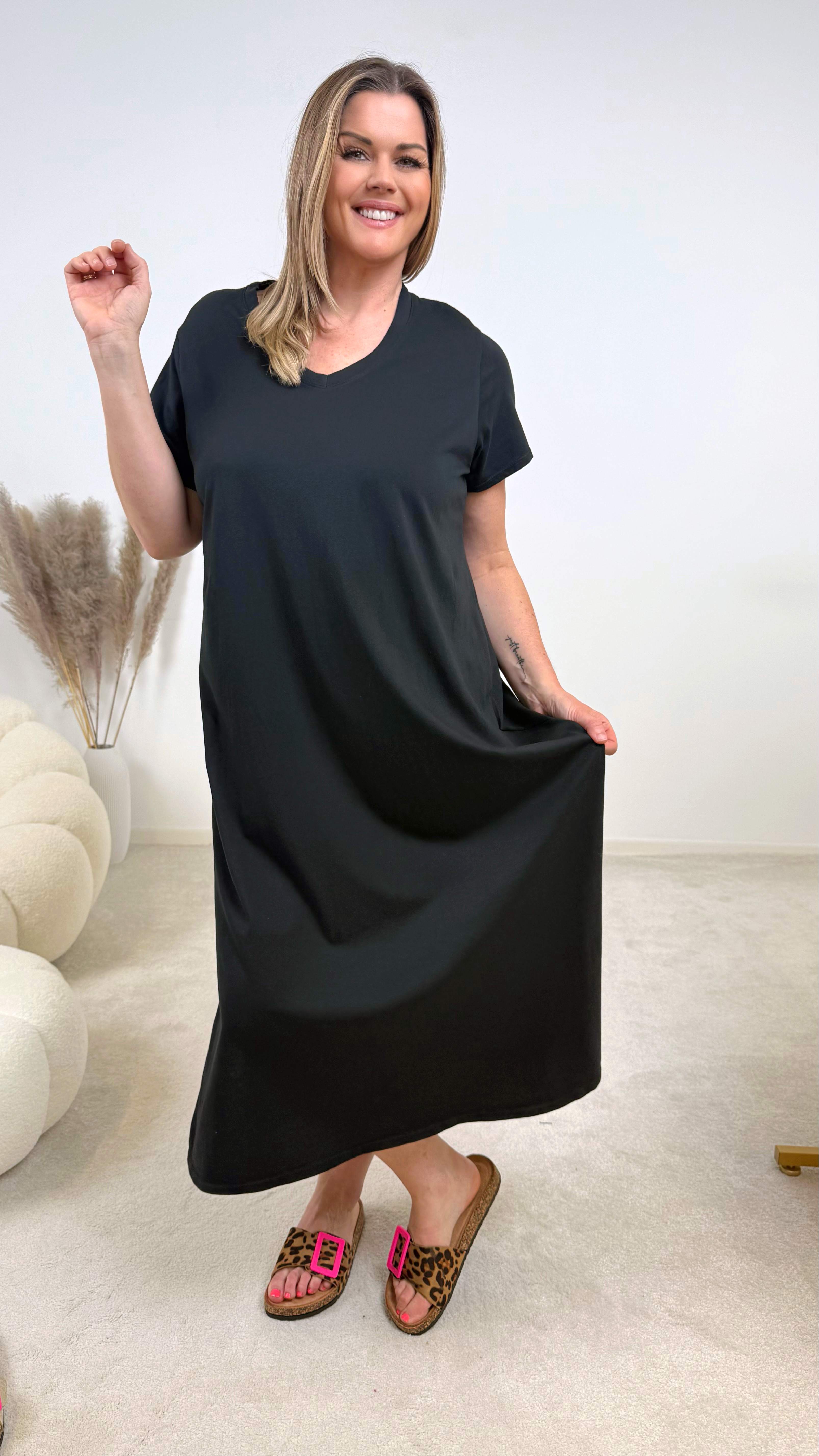 Langes Sweat-Kleid Matea *Schwarz*