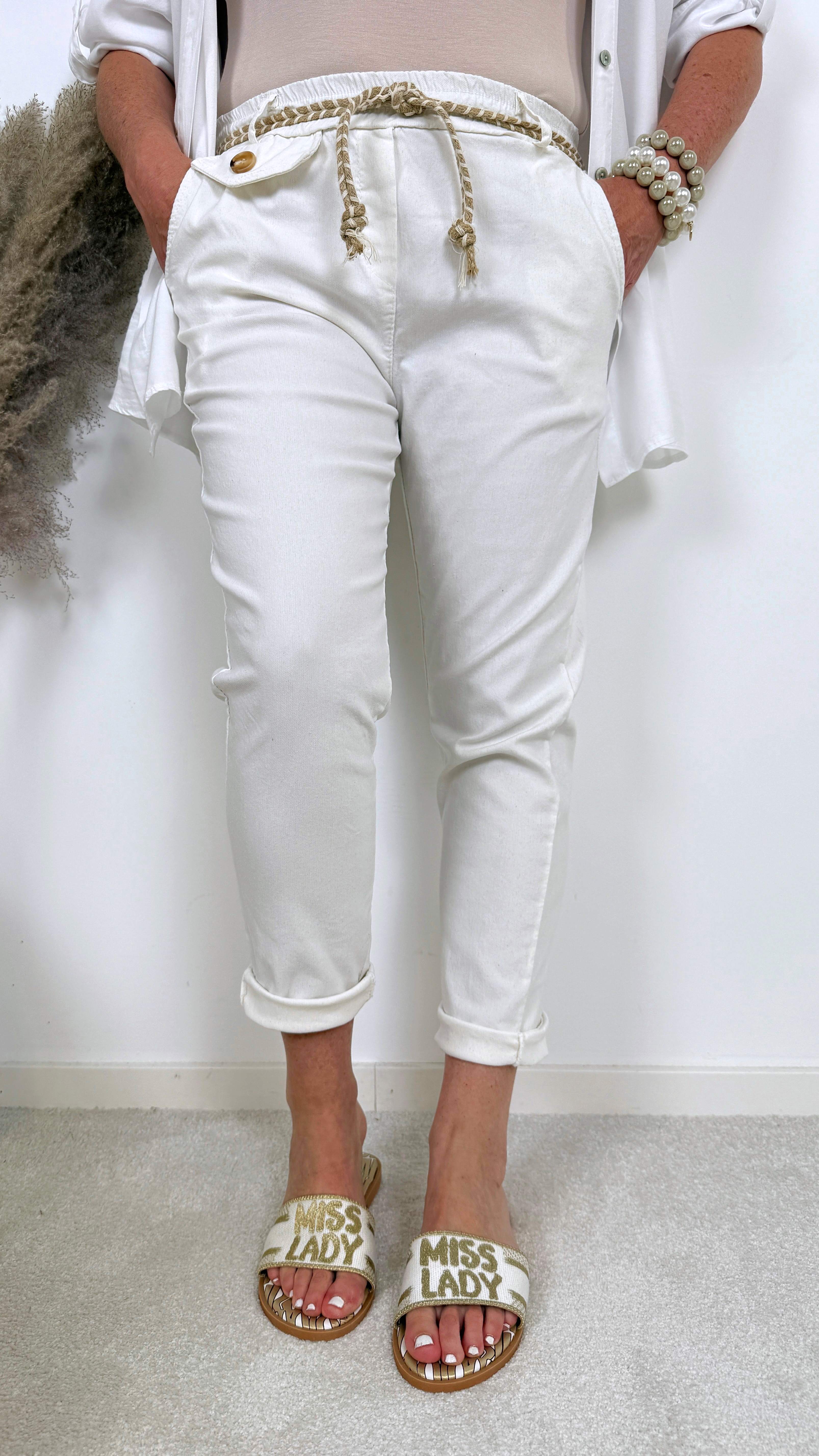 Leinen-Jogpants Loungy *Creme*