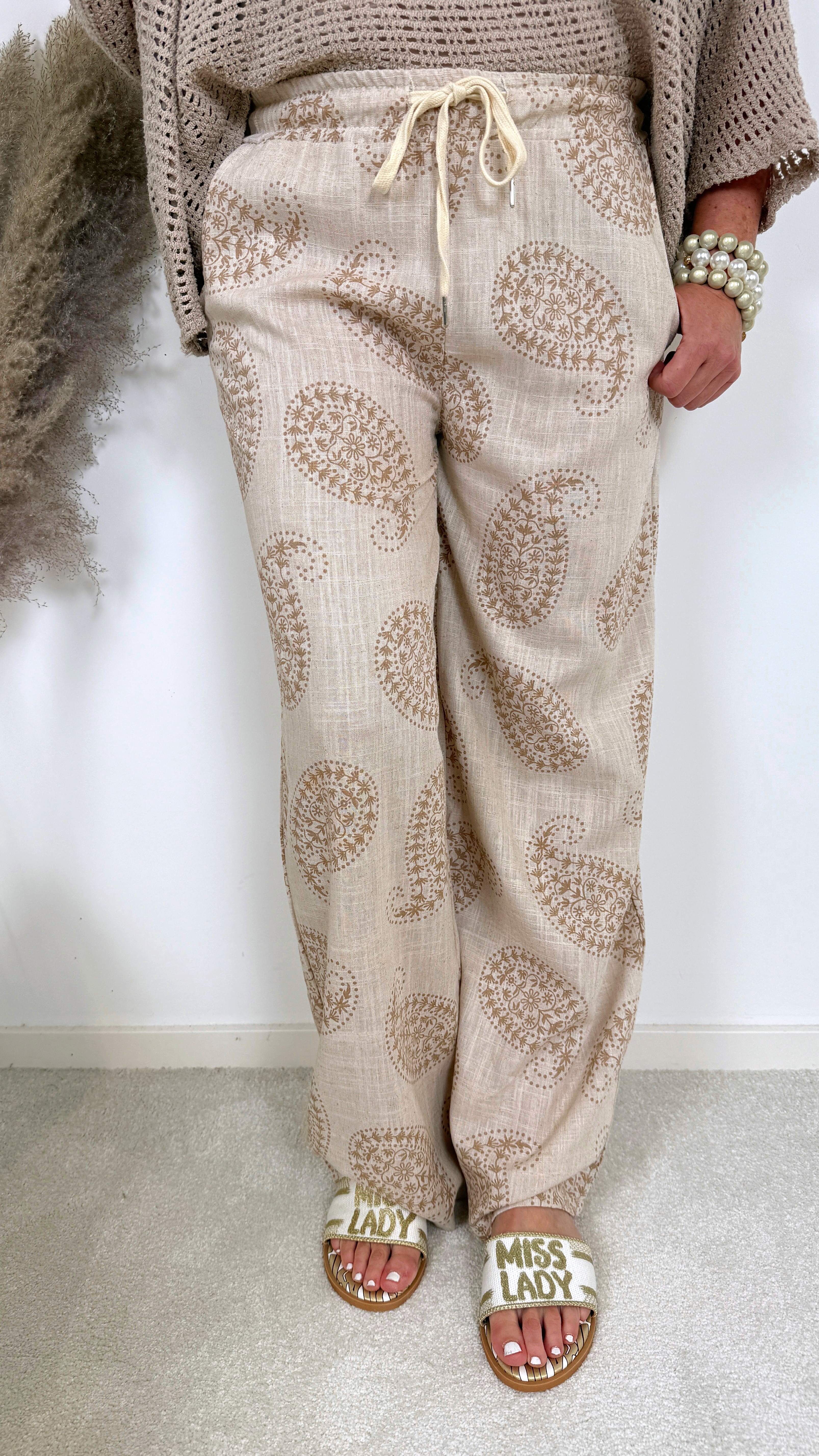 Leinen-Culotte Hose Sya *Camel*