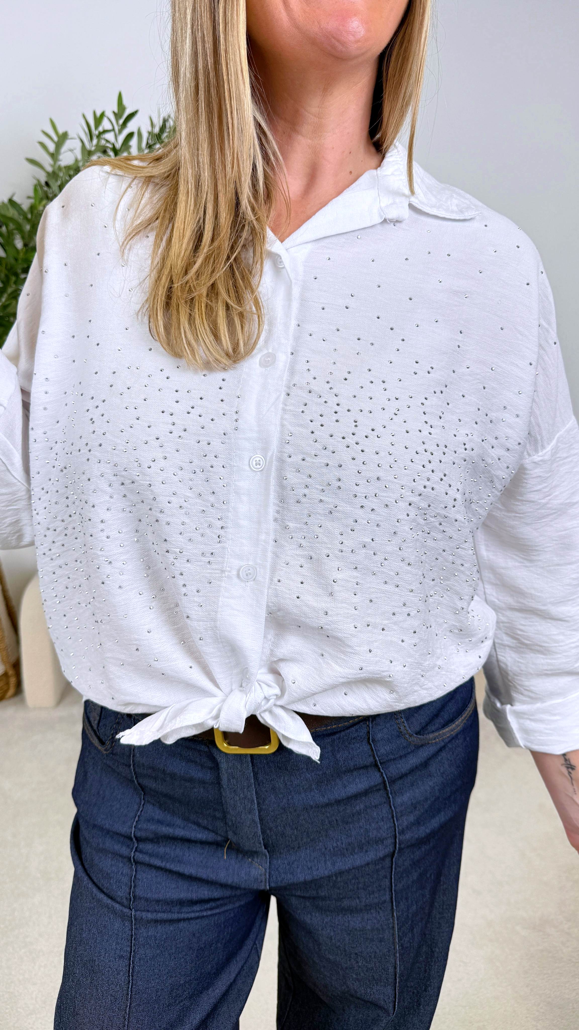 Bluse Glitterrain *Weiß*