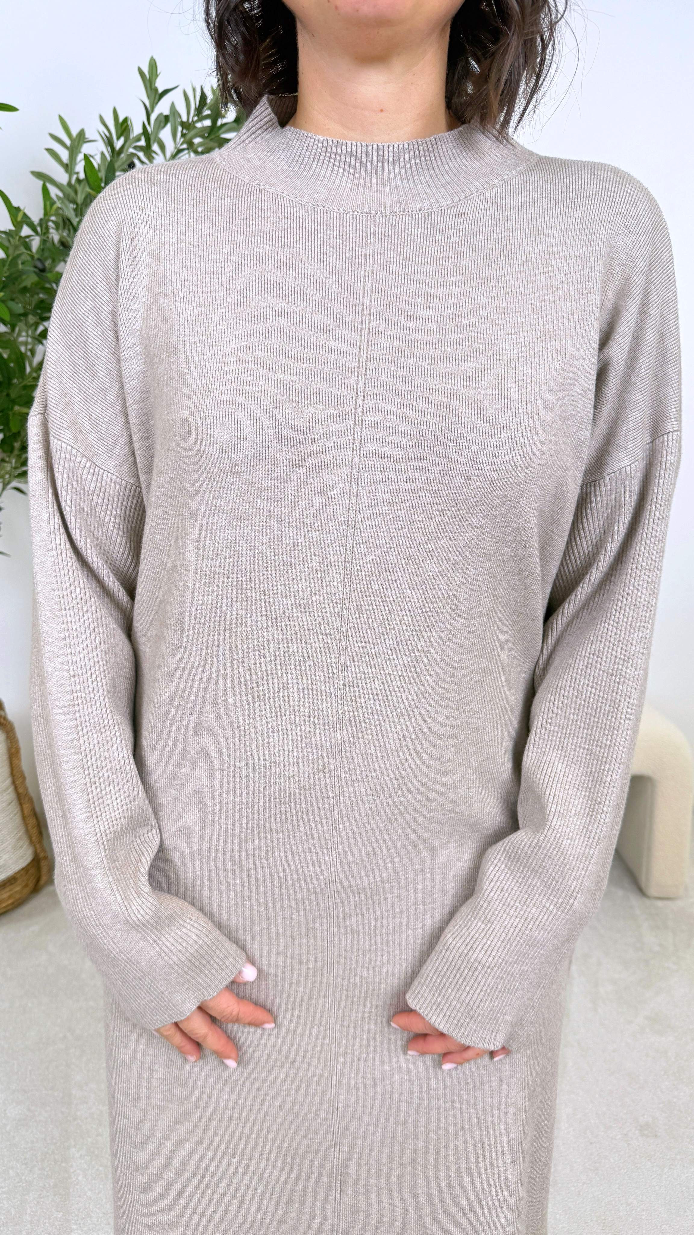 Strickkleid Pure Line *Taupe* - Power of Princess