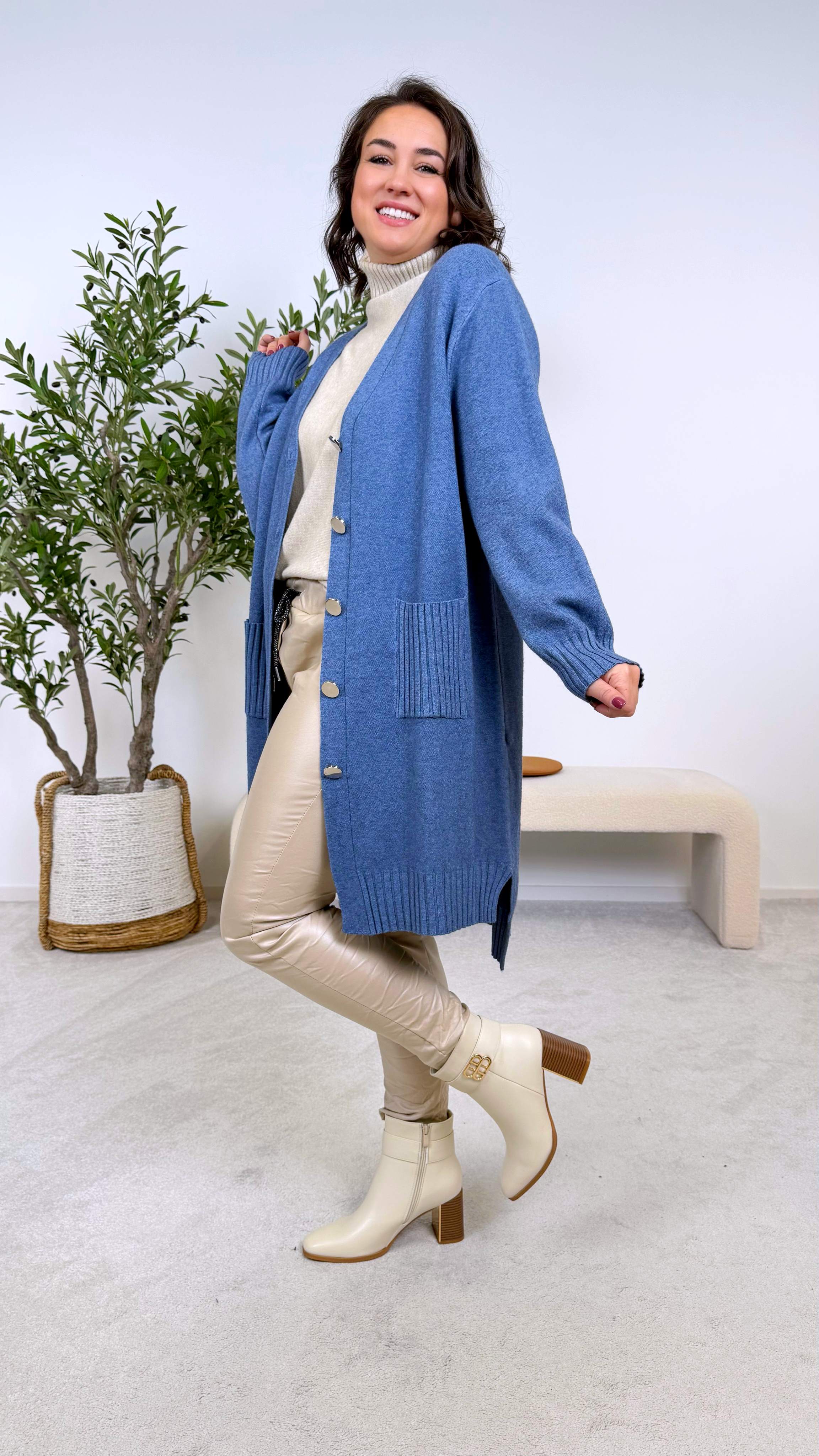 Strickjacke Calm & Cozy *Jeansblau*