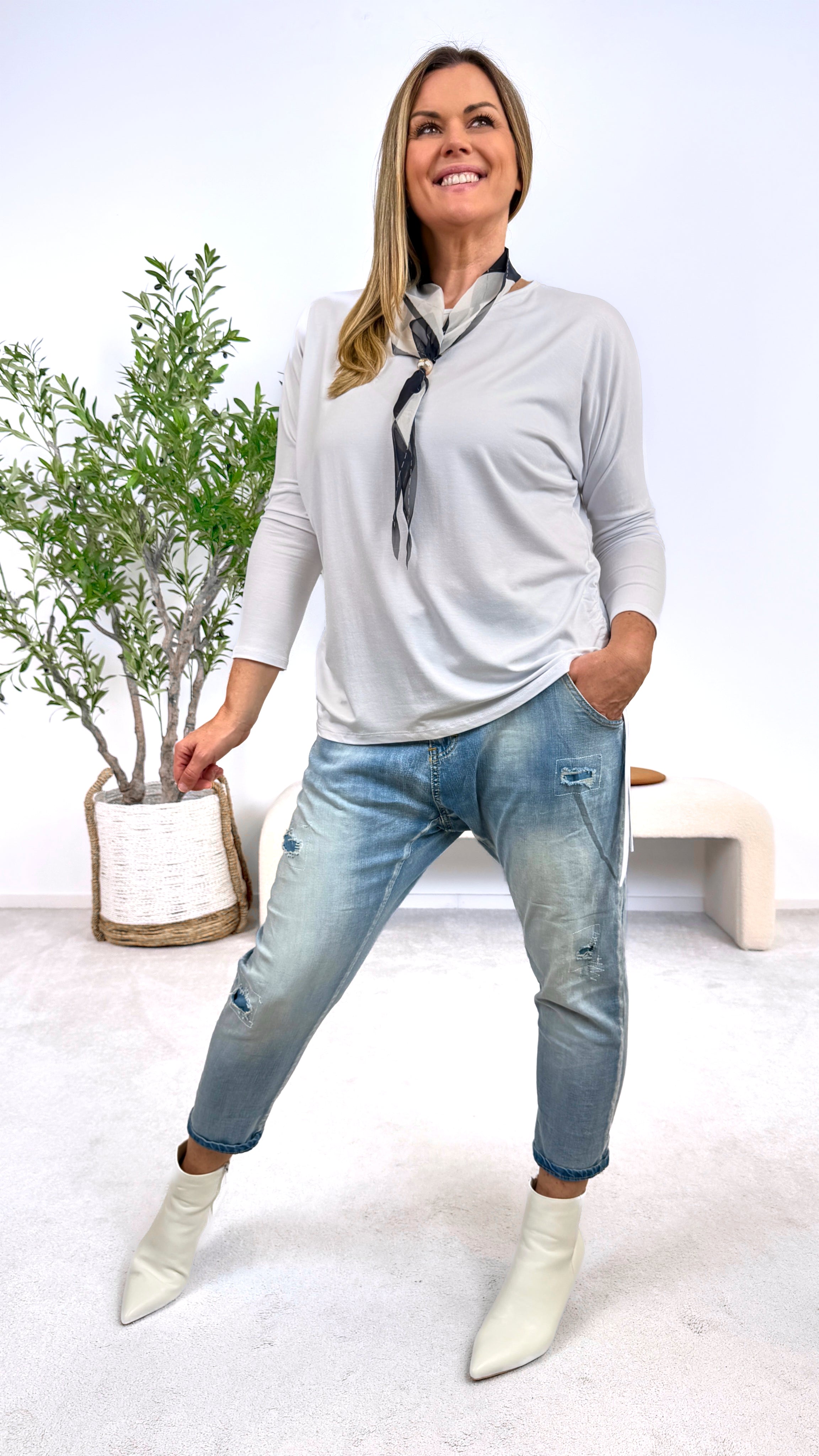 Langarmshirt Casual Grace *Weiß*