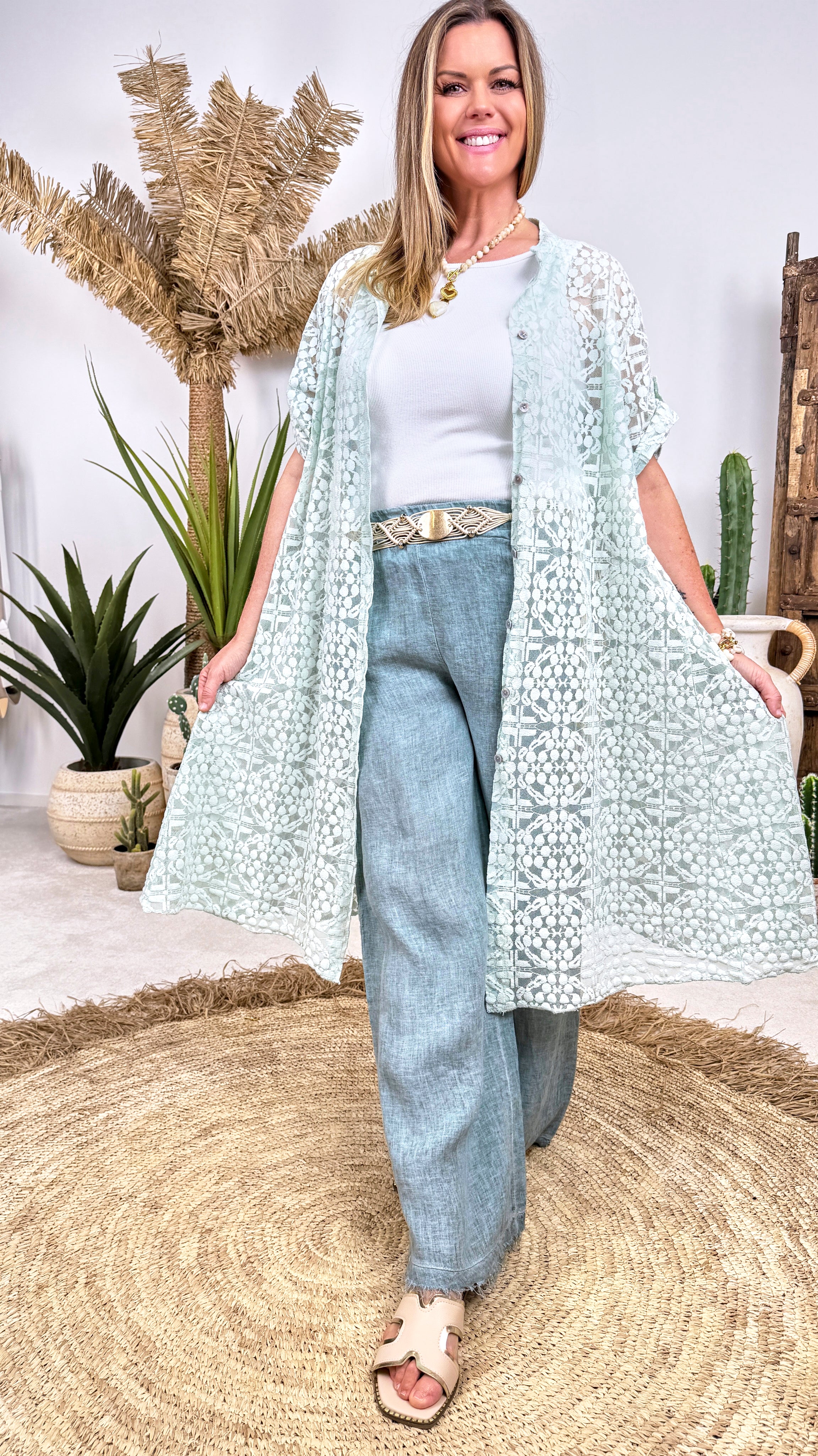 Leinenhose Ibiza Sand *Mint*