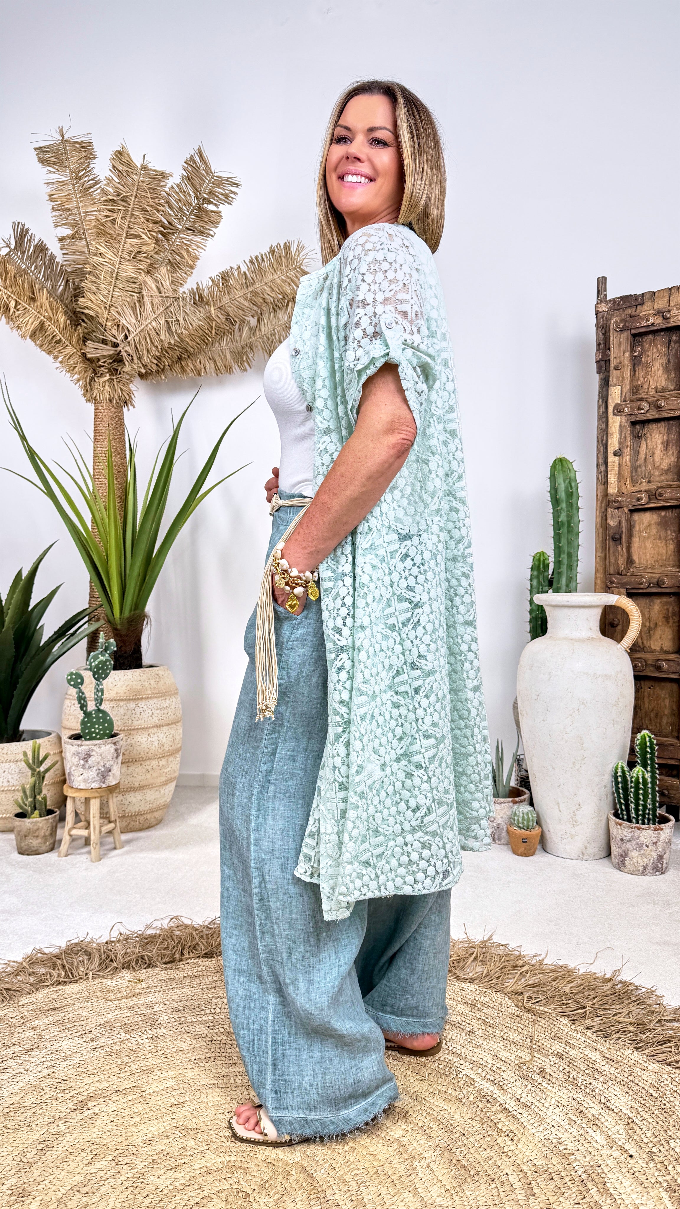 Leinenhose Ibiza Sand *Mint*