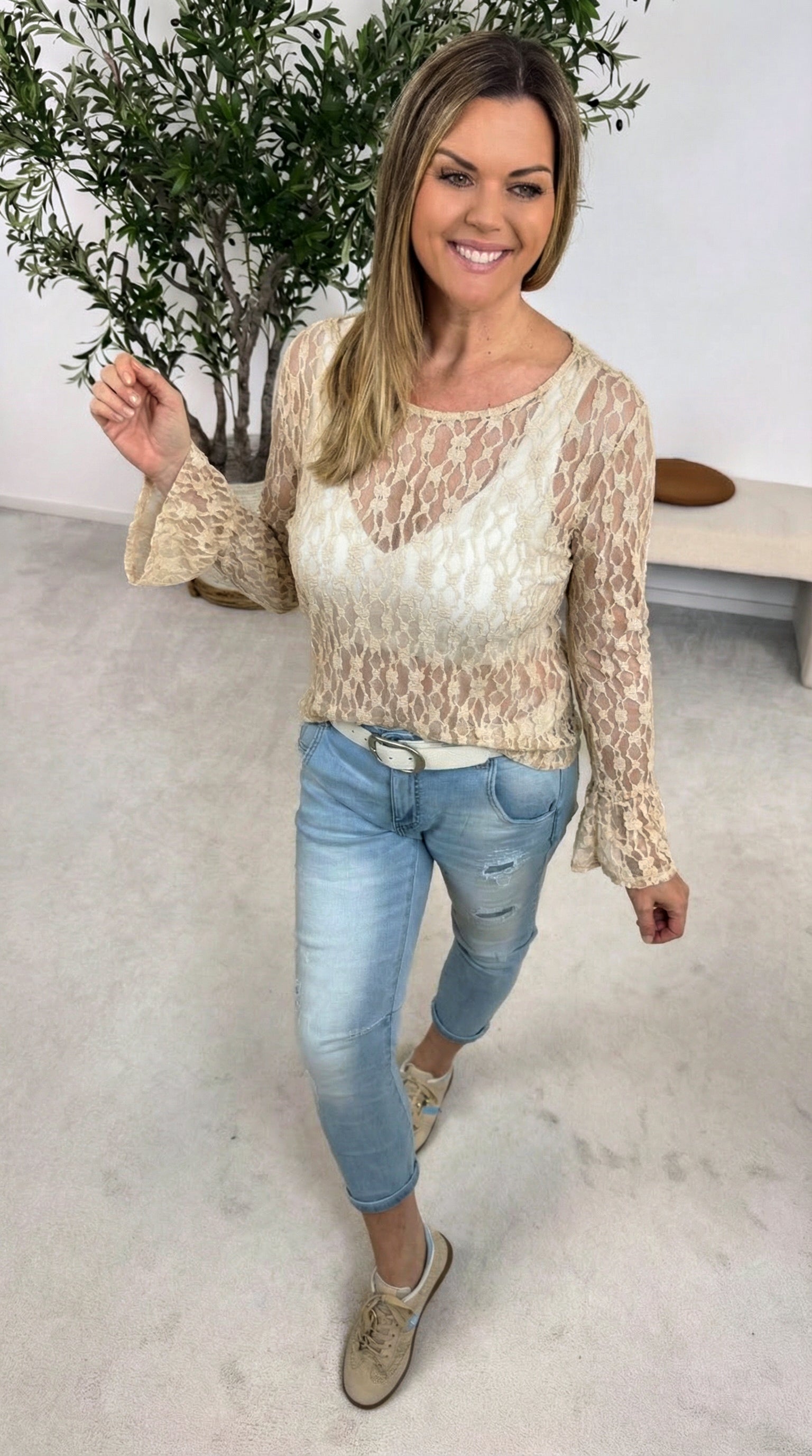 Spitzenshirt Lady Creamy *Creme* (Lieferbar ab 06.02.26)