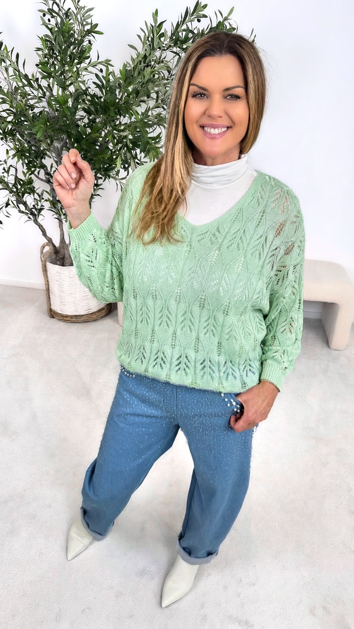 Strickshirt Airy Love *Grün*