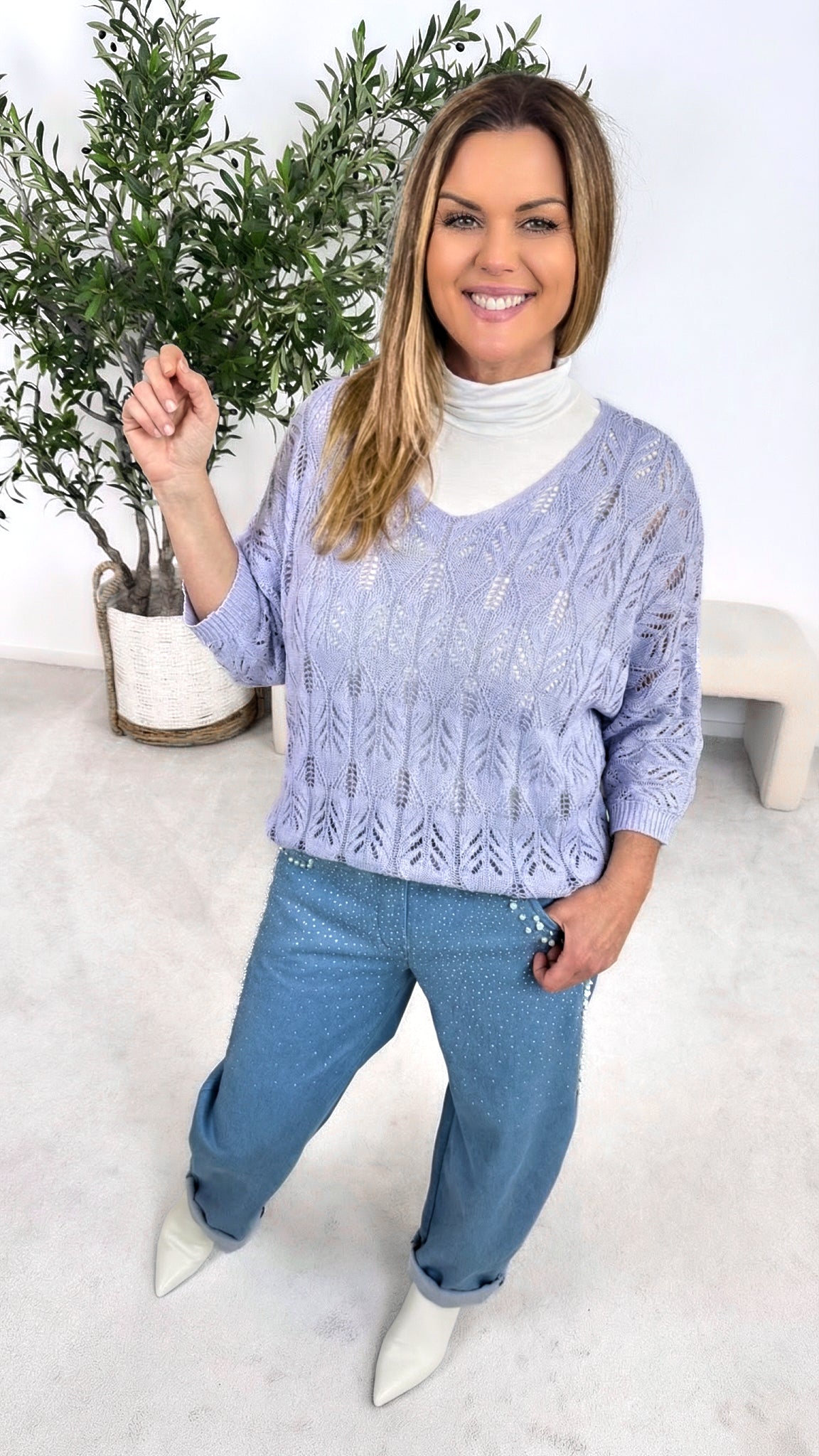 Strickshirt Airy Love *Flieder*