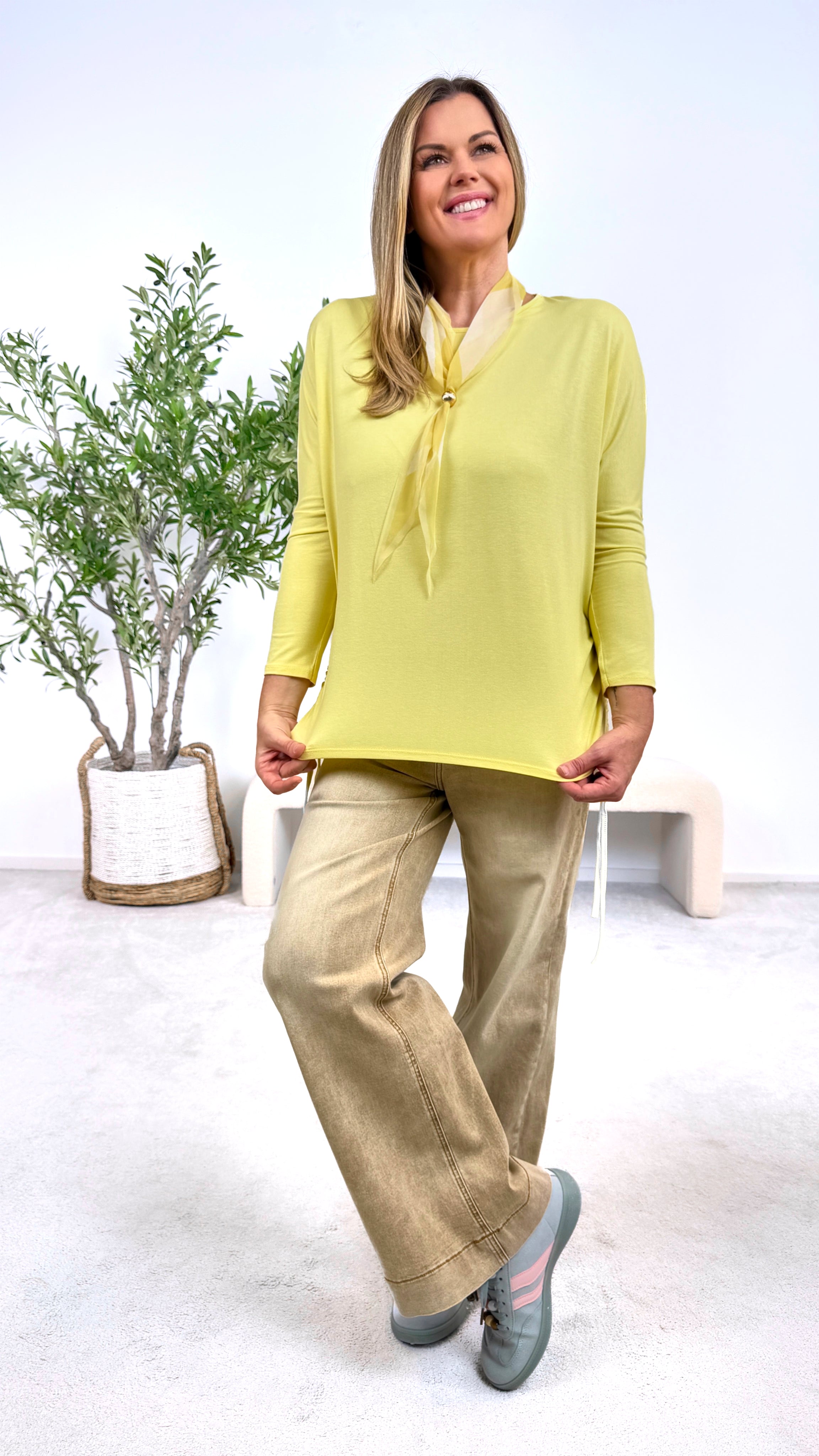 Langarmshirt Casual Grace *Gelb*