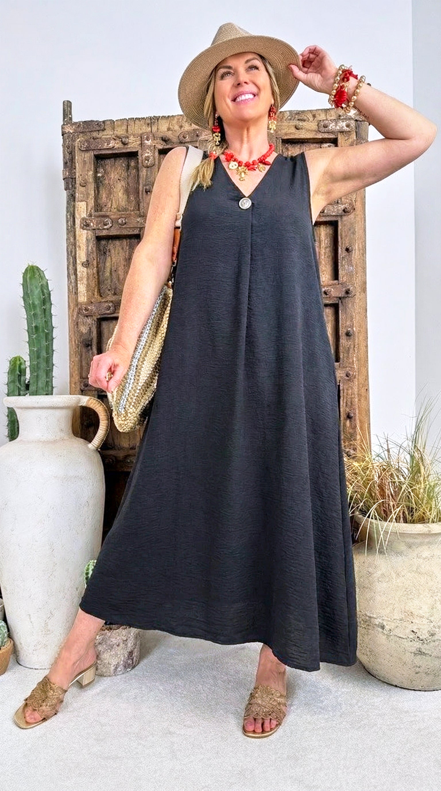 Langes Kleid Aura Touch *Schwarz*