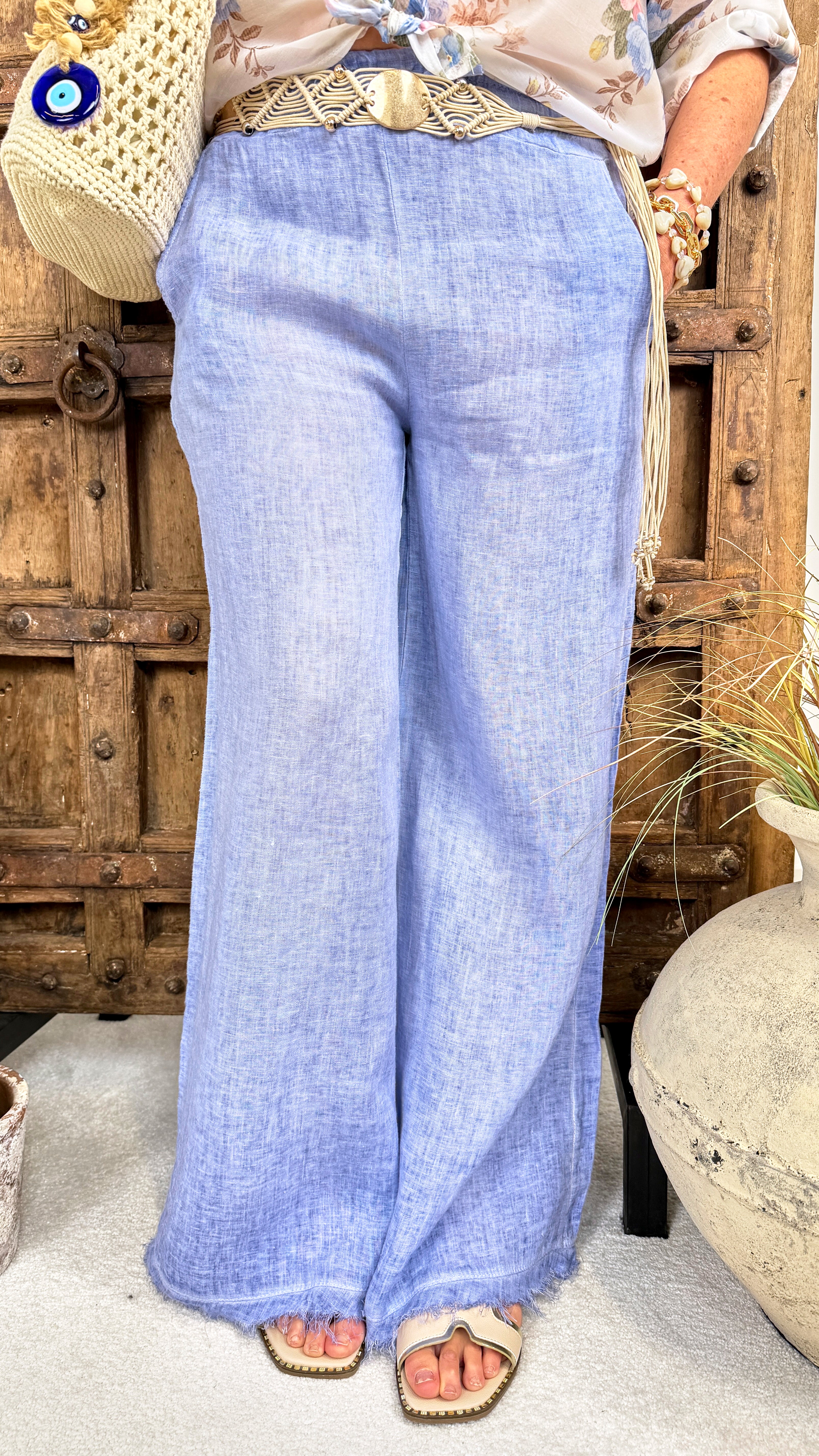 Leinenhose Ibiza Sand *Blau*