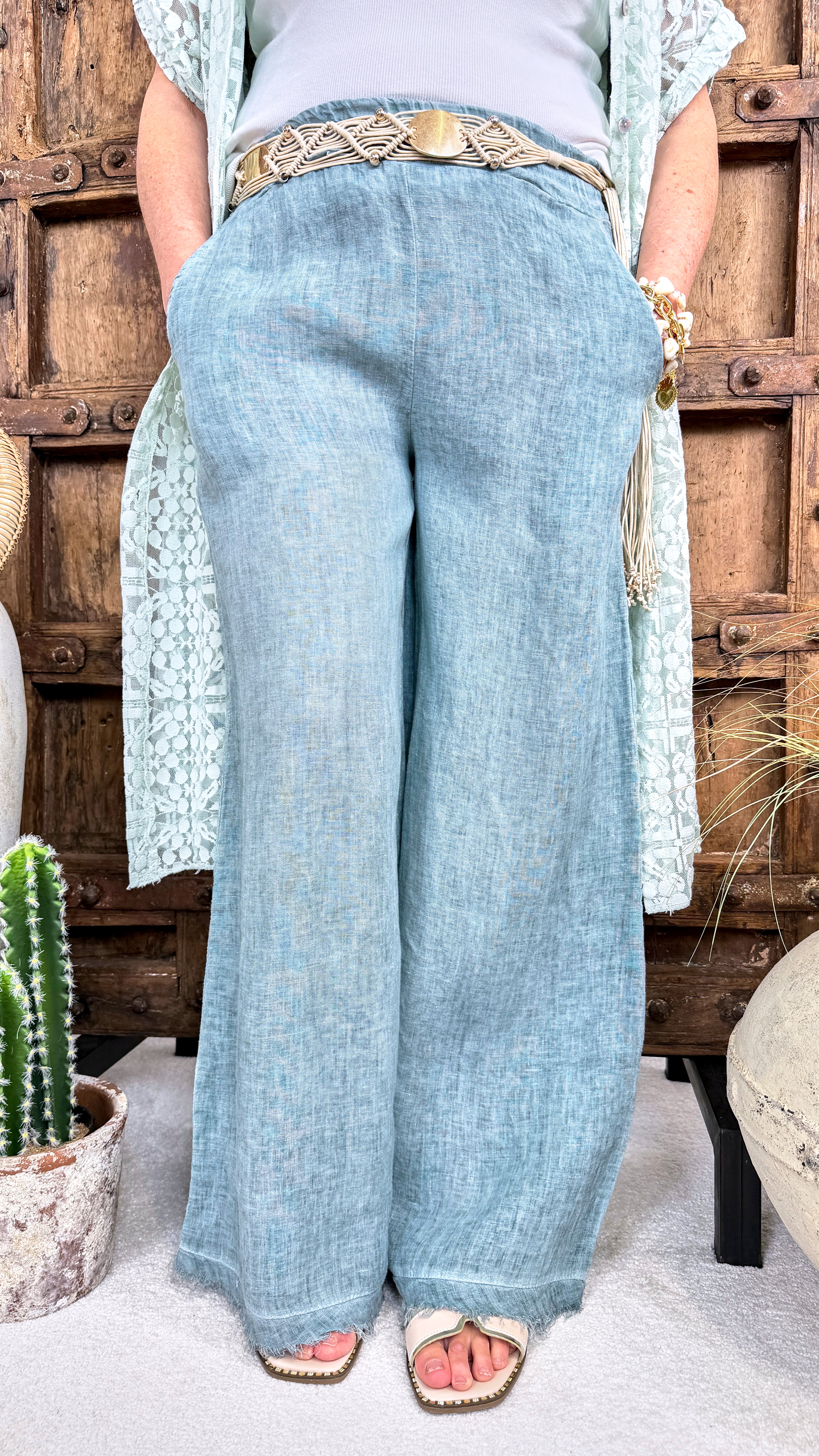 Leinenhose Ibiza Sand *Mint*