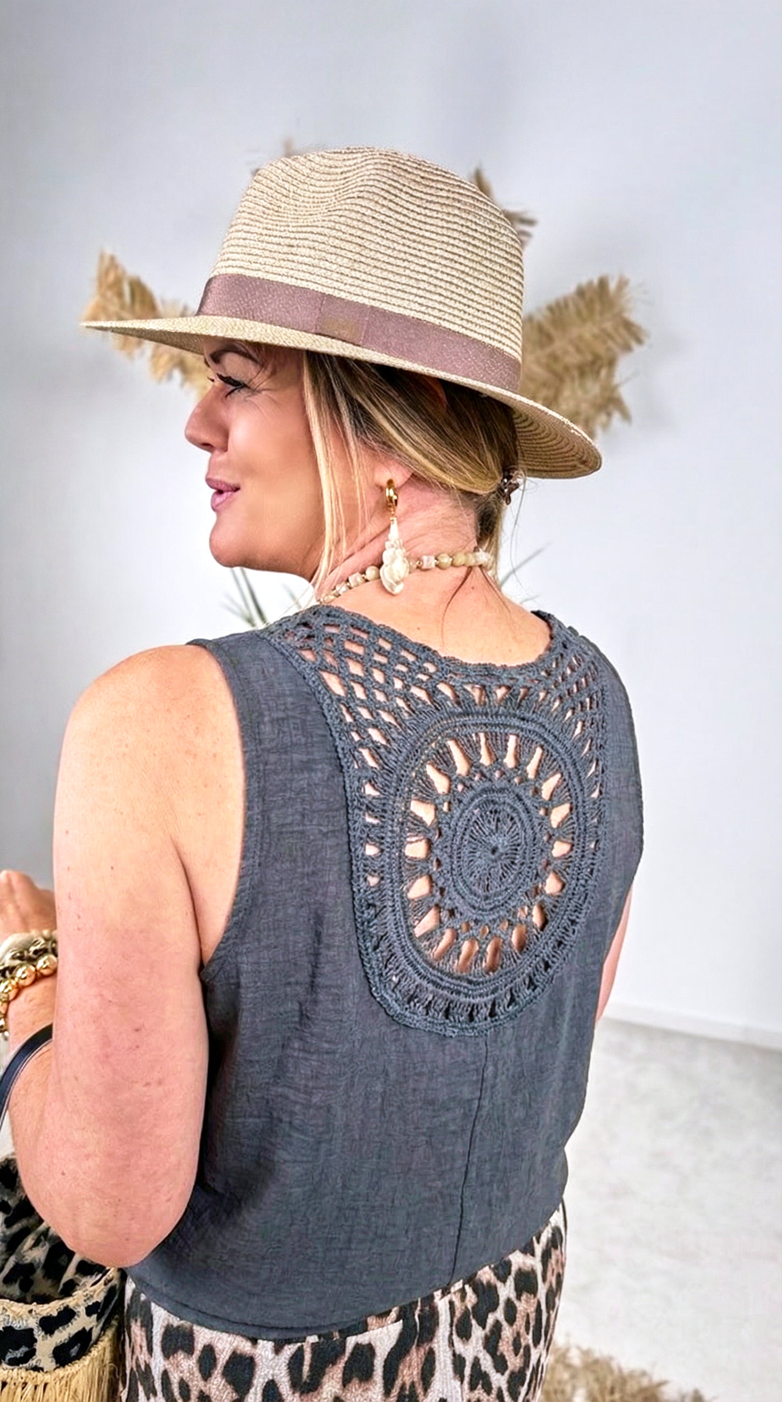 Blusen-Top Boho Light *Schwarz*