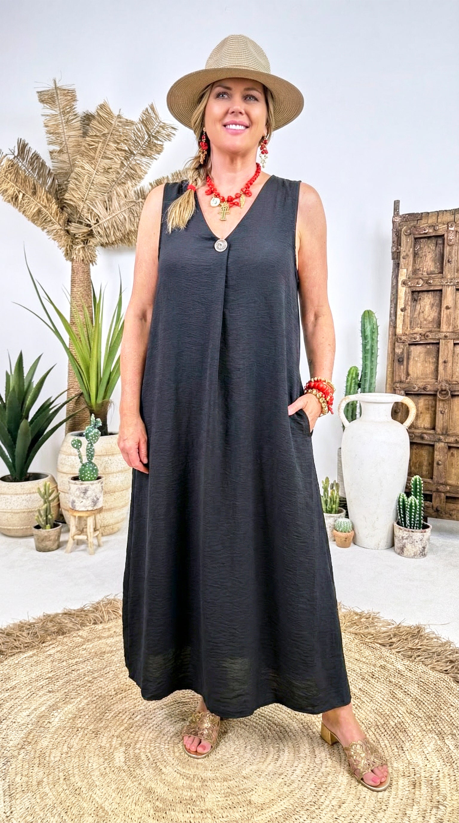 Langes Kleid Aura Touch *Schwarz*