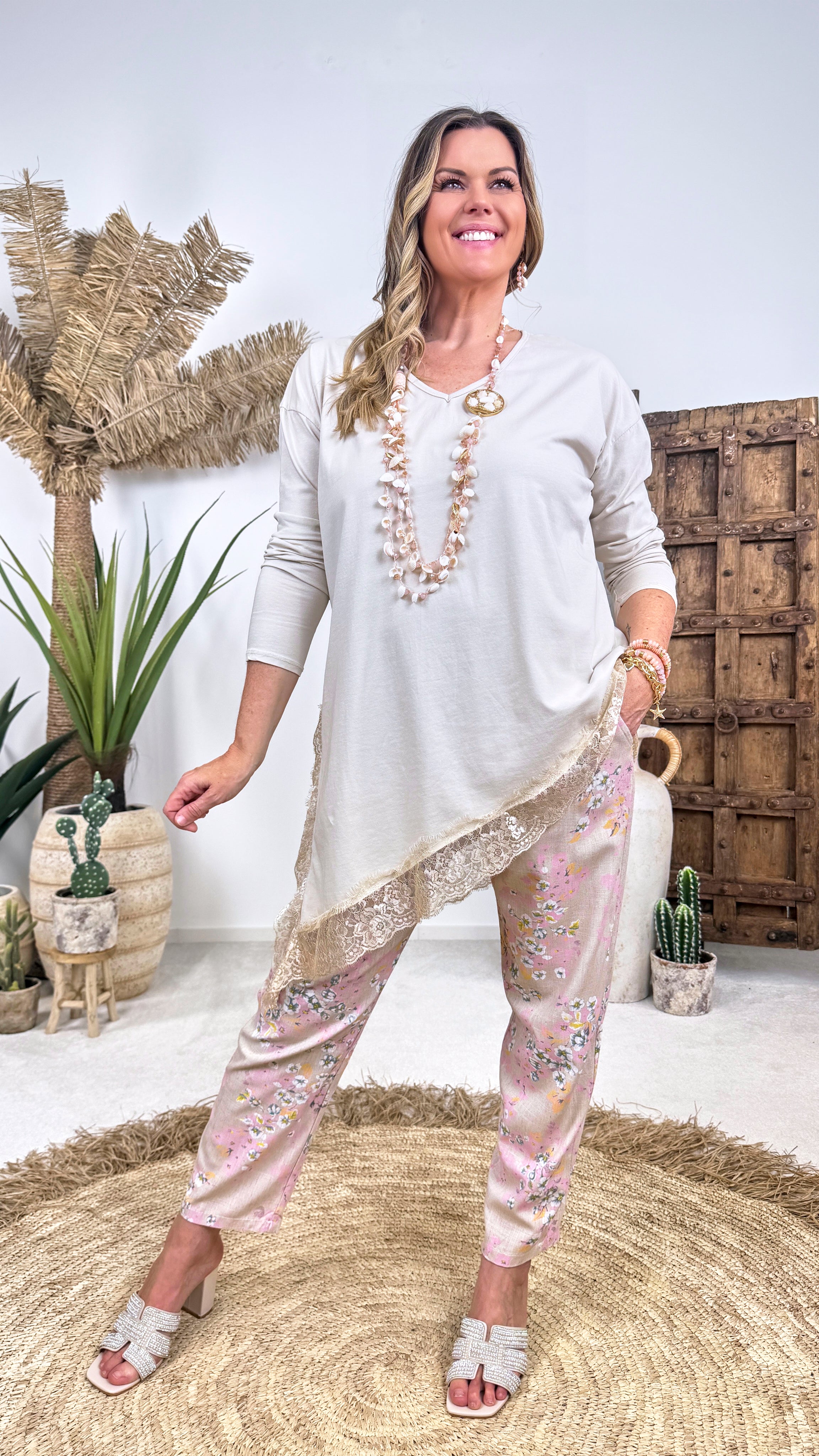 Langarmshirt Easy Fit *Beige*